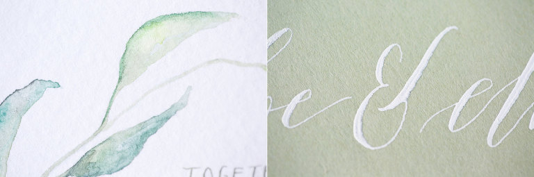 Hand lettered wedding invitation