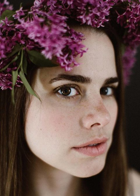 Lilac flower crown portrait