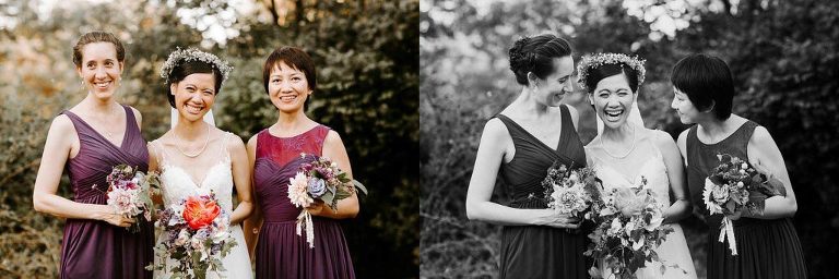 Bride and bridesmaids