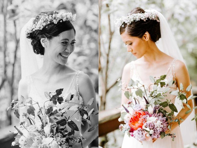 Bride with wedding bouquet
