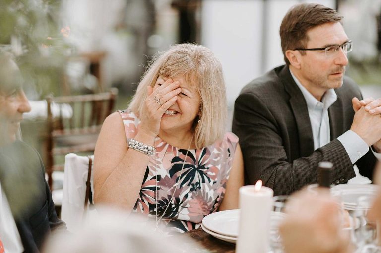 Laughter during reception