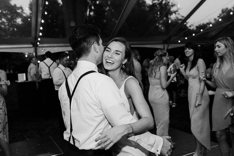 Black and white dancing reception 